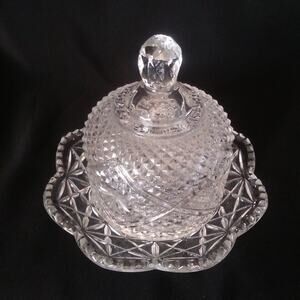 Vintage Fostoria for Avon Pressed Glass Domed Butter Dish